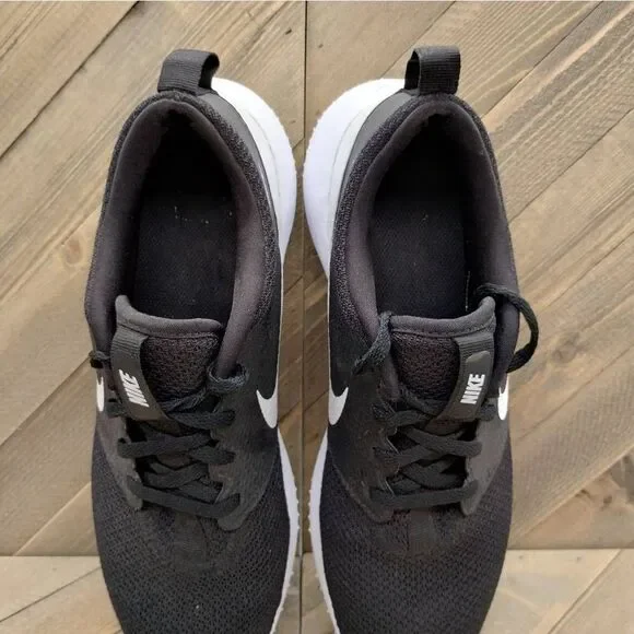 Nike RosheβG Golf Shoes Womens Size 9.5 Black White Nike Golf Spikeless - Picture 5 of 8